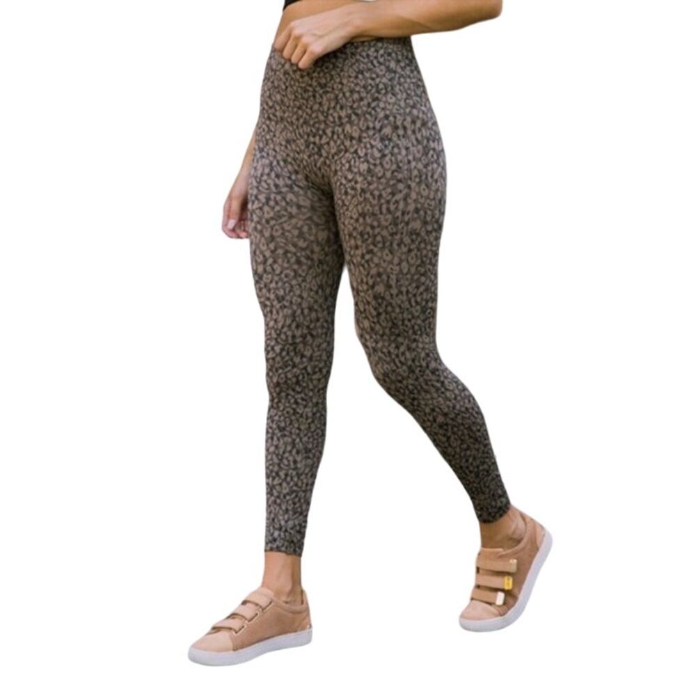 SPANX Look at Me Now Seamless Leggings High Rise Ankle Length Leopard Camo Small